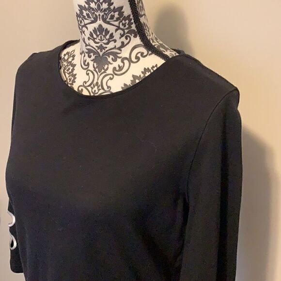Jane Ashley Black 3/4 Sleeve Shirt Size Small - Picture 4 of 4